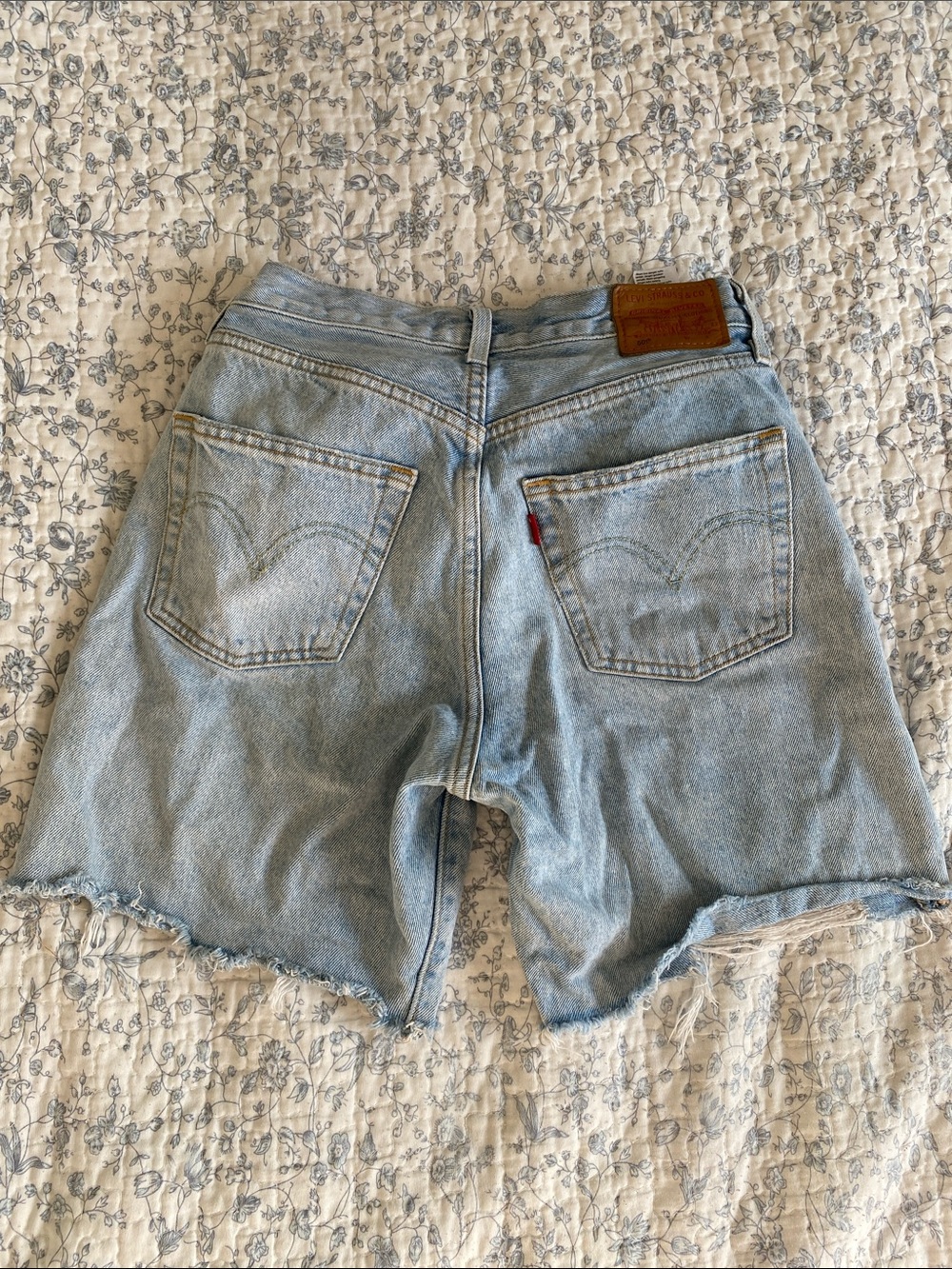 Levi’s 501 Distressed Light Blue Denim Shorts - Women - Picture 4 of 4